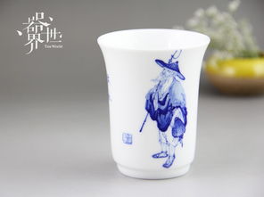 器世界 渔樵耕读手绘青花茶具中的文艺与哲思